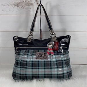 Coach Poppy Tartan Glam Bag